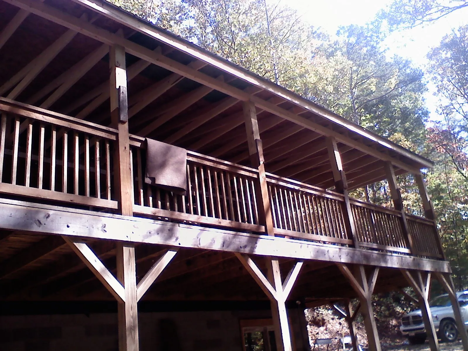 Timber framing under a new elevated porch and deck — Roof Leak Repair in Old Bridge by Roofing Brothers